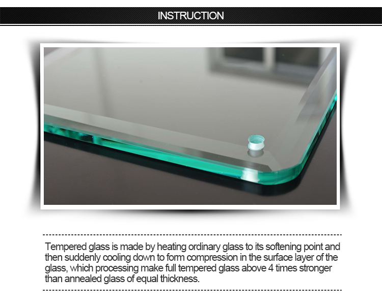 customized size polished edge 10mm 12mm clear tempered glass for shower door partition