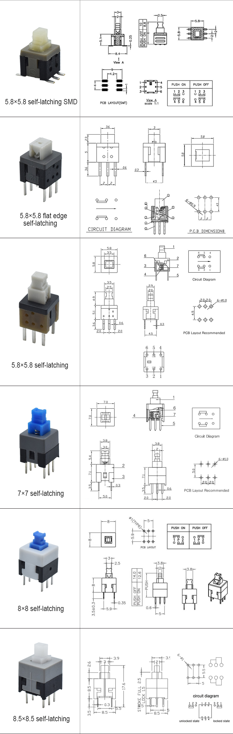 Lot De 100 Interrupteurs Tactiles Bouton-poussoir 6x6 Mm, 4 Broches DIP - Pour Circuits Imprimés, Projets électroniques