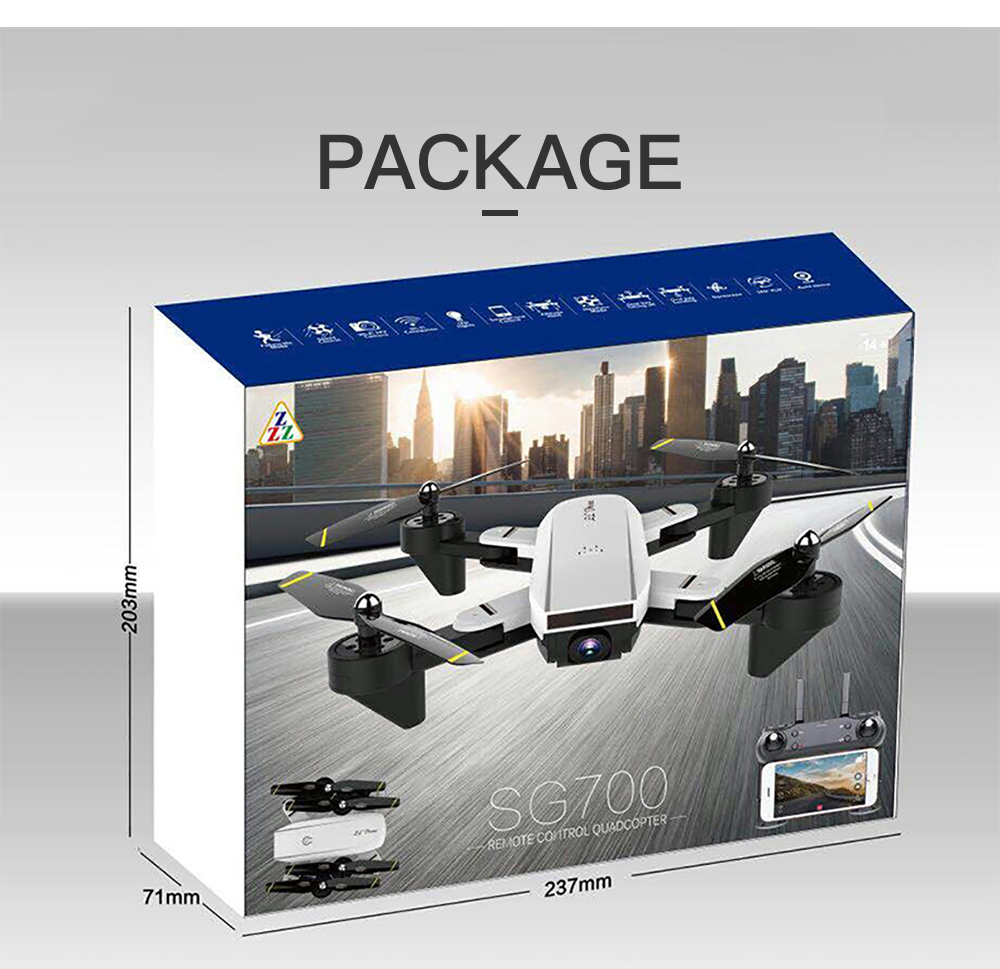 SG700 6-Axis Gyro RC Drone with Camera, Foldable Quadcopter