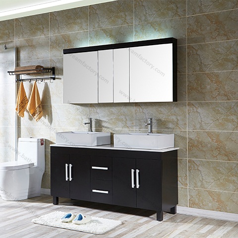 Лучший мебель для ванной комнаты Новый 1500 мм большой размер затрудняетесь в выборе правильного размера? Двойной Раковины топ туалетный столик с зеркалом