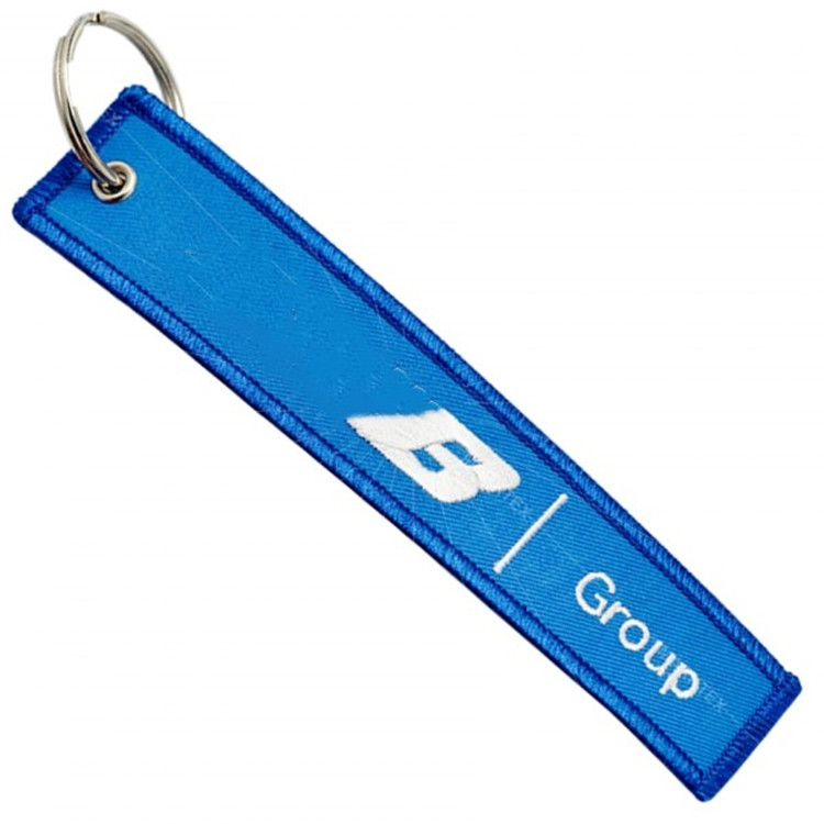 Новый дизайн низкий минимальный заказ Логотип вышитый брелок