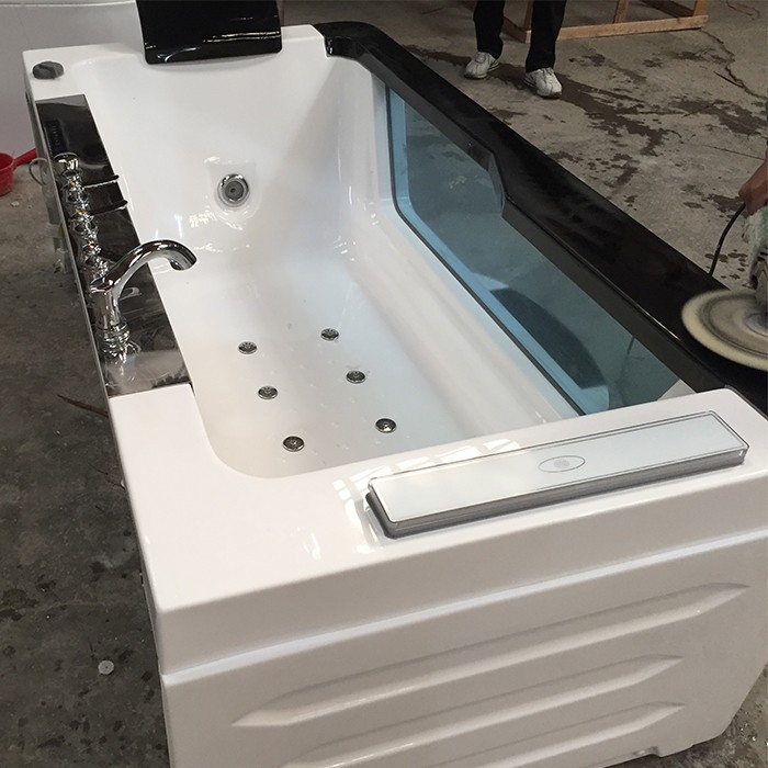 Glass Front 7 Color Air Lights Jetted Bathroom Freestanding  Acrylic Massage Whirlpool Bathtubs
