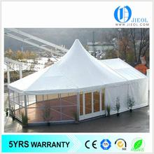 White reinforced pvc fabric maggiolina hexagon roof top polygonal tent for 200 people