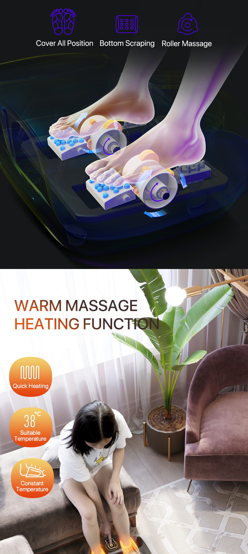 Jare 888L Factory For Shiatsu Leg Roller Electric Massage Machine Beautician Vibrating Circulation Calf Foot Massager