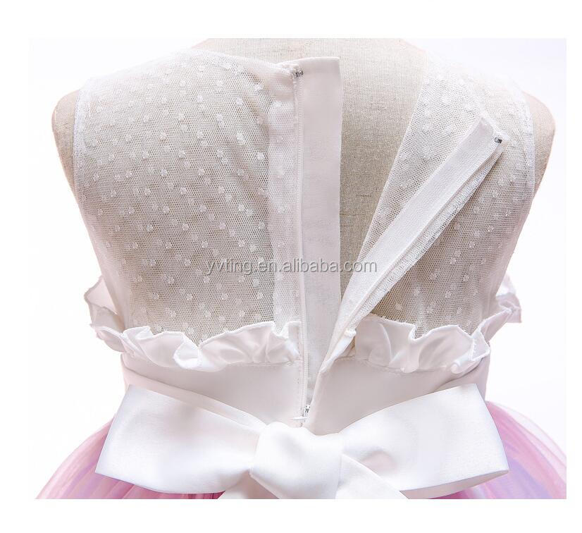 Girls Unicorn Dress Children Summer Birthday Party Net Yarn PengPeng Princess Dress