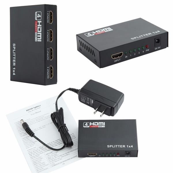 4k 1080p Мультимедийный full ultra HD 3D 4-портовый мини-HDMI сплиттер