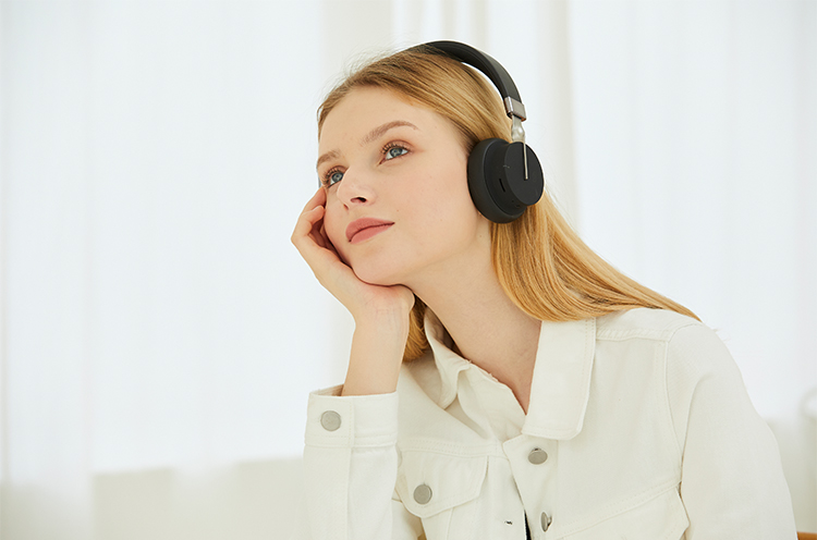 Fingertime active noise cancelling bluetooth headset headphone with mic