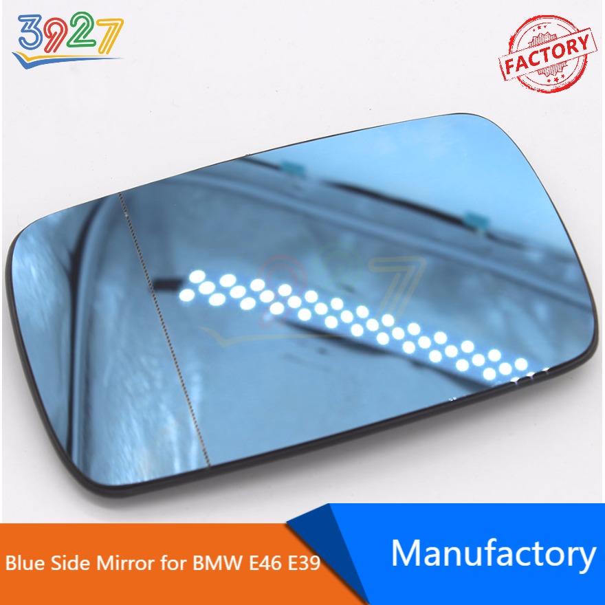 Right Driver side blue Wide Angle mirror glass for BMW 3 Series 2005-08 heated