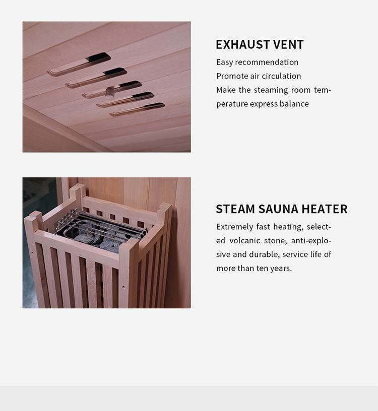 3 person hemlock traditional steam sauna room