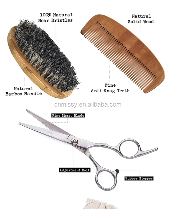 Isner Mile OEM/ODM Private Label Men Grooming Trimming Shaping Tool Set Beard Care Growth Kit