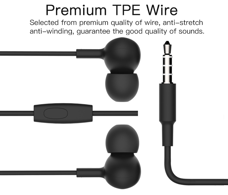 Simple Design 3.5Mm Wired In-Ear Stereo Earphones Best Quality Mobile Phone Sports Earphone