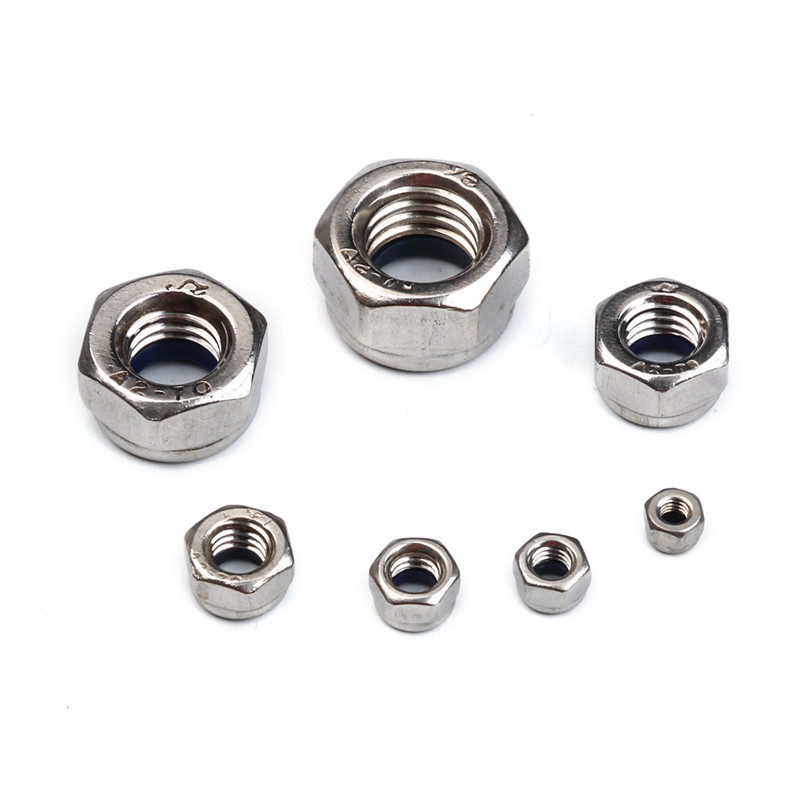 195pcs M3 M4 M5 M6 M8 M10 Tuercas hexagonales autoblocantes de metal S 195pcs M3 M4 M5 M6 M8 M10 Tuercas hexagonales autoblocantes de metal S