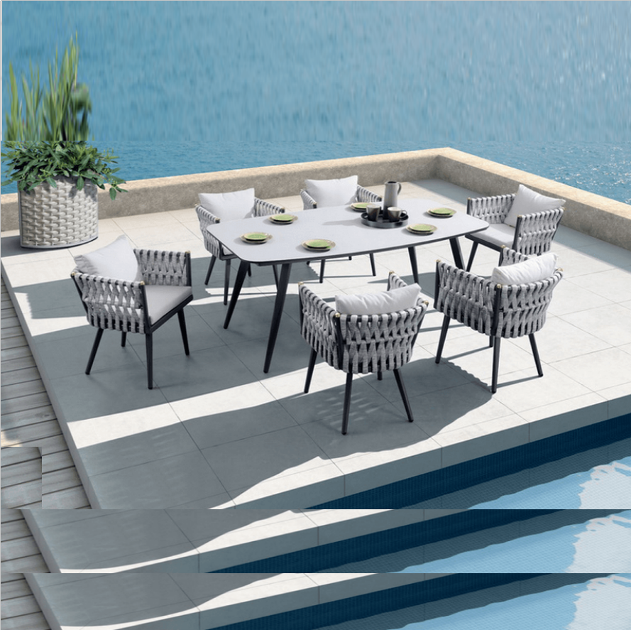 Factory Price Hot Selling Royal Hotel Rope Dining Set Patio Furniture Balcony Dining Table And Chair Garden Outdoor Furniture Buy Outdoor Furniture Dining Table And Chair Rope Dining Set Product On Alibaba Com