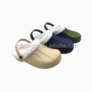 mens fur lined clogs