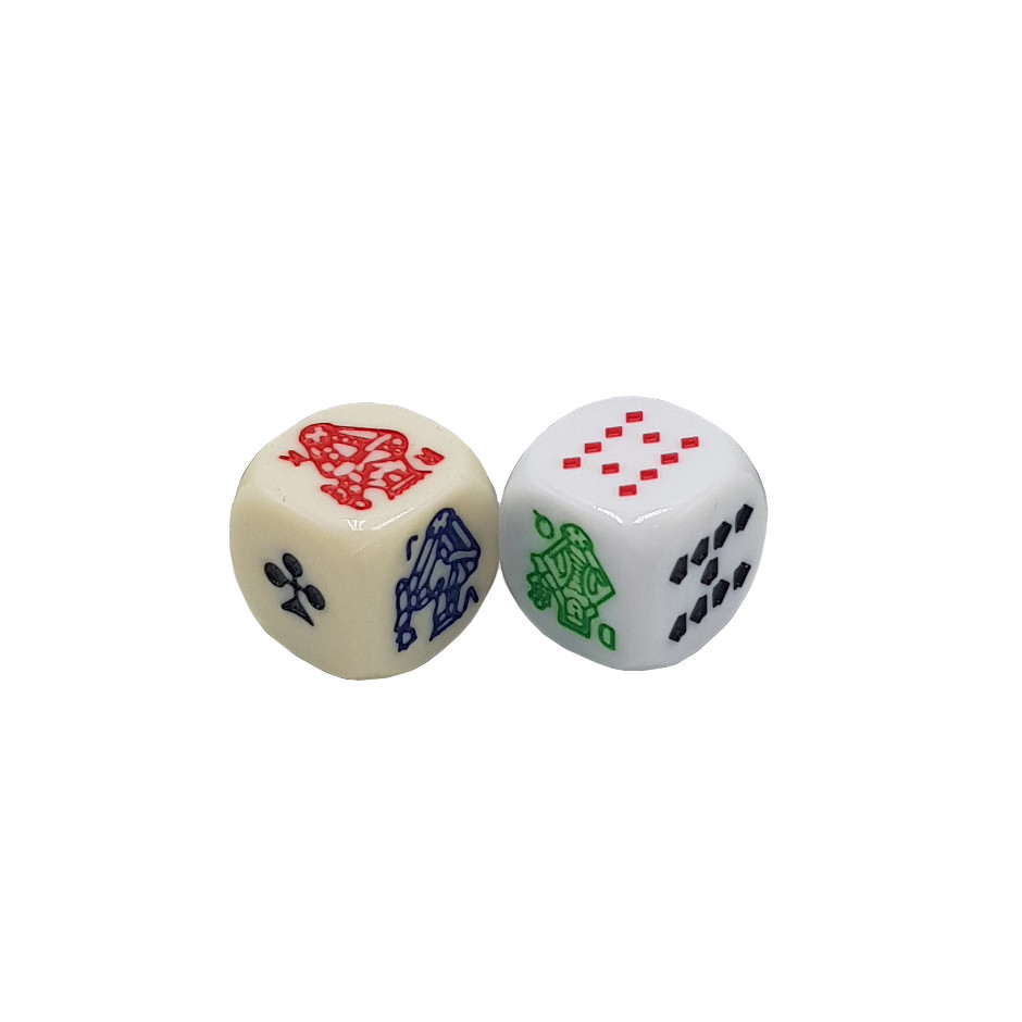 Set of 5 Red 19mm 6-Sided d6 Dice Felt-Lined Cup for Casino Table Board Games