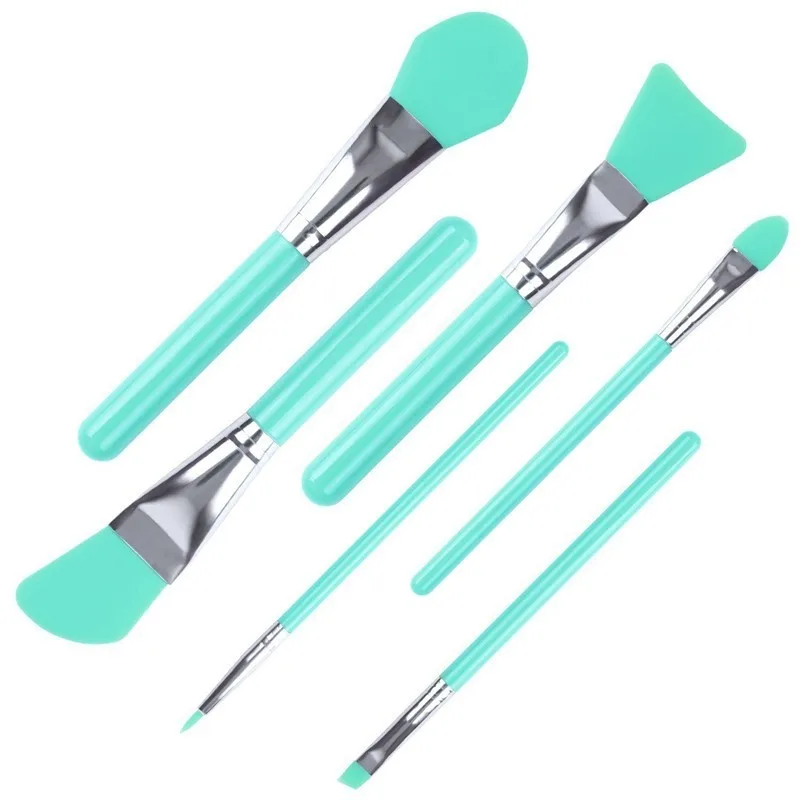 Make up for you 6pcs colorful cosmetic makeup brush,soft facial/face mask brush set