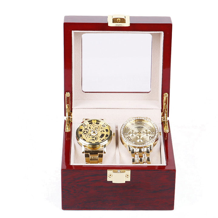 High Quality Luxury Lacquer Paint Wooden Watch Case, Double Watch Box for Man