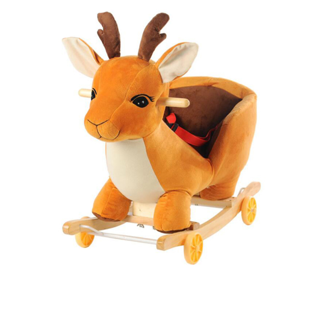 Музыкальная милая мягкая плюшевая Мюль, детская лошадка-качалка, игрушка