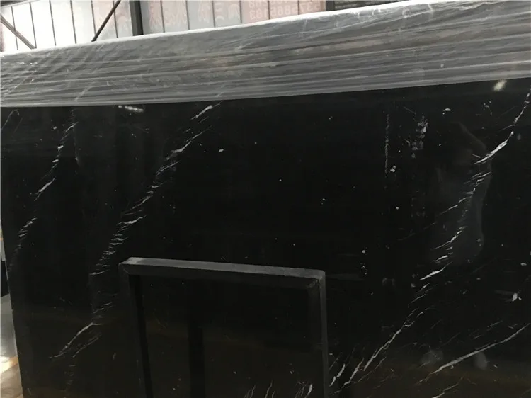 Marble 100% Natural Nero Marquina Absolute Black Big Slab Graphic Design Polished 5 Years Midcentury Apartment Supermarket Hotel