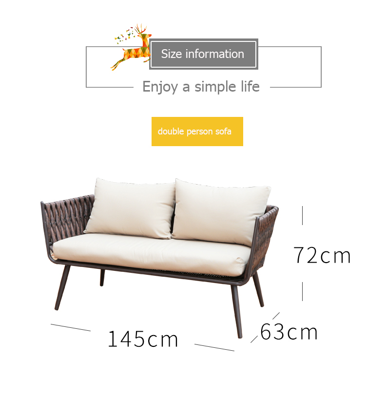 living room bedroom sofa balcony outdoor seat rattan chair coffee table sofa combination sunscreen waterproof rattan furniture