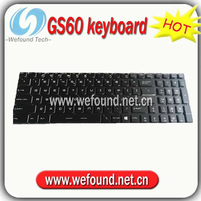 For MSI GE62 GE72 GS60 GS70 GT72 GS60 GS70 WS60 English Keyboard No Backlit