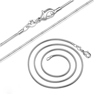 wholesale necklace stamped 925 chain 16 18 20 22 24 26 28 30 inch snake silver chain
