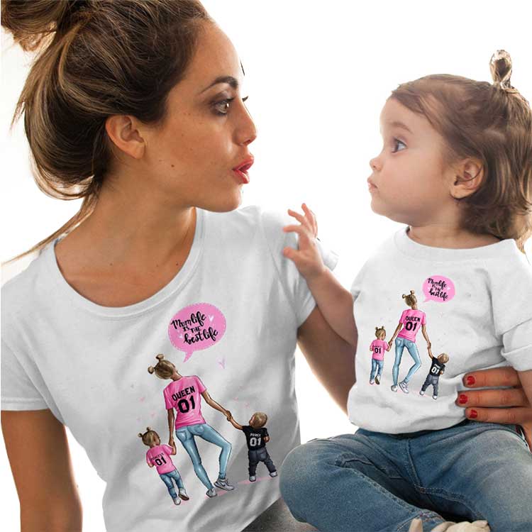 Новая детская футболка с короткими рукавами для мальчиков и девочек, белая модная одинаковая футболка для всей семьи