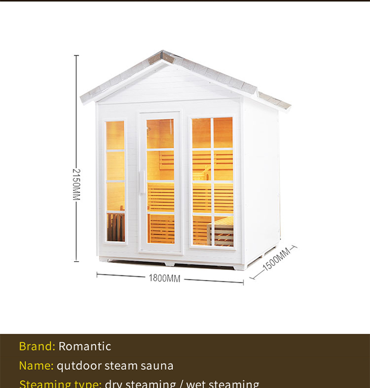 3 person outdoor traditional steam sauna room