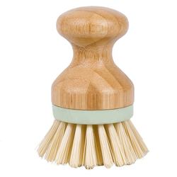 Environmental Kitchen Dish Brush With Bamboo Handle Multi-Purpose Round Palm Scrub Brush 360 Wave brush For Bathroom