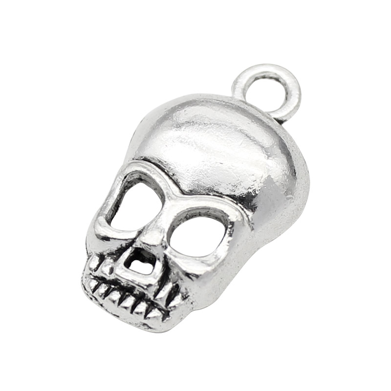 Модные подвески в стиле панк с зубами вампира, головой черепа, античные серебряные подвески, подвески для обуви, аксессуары