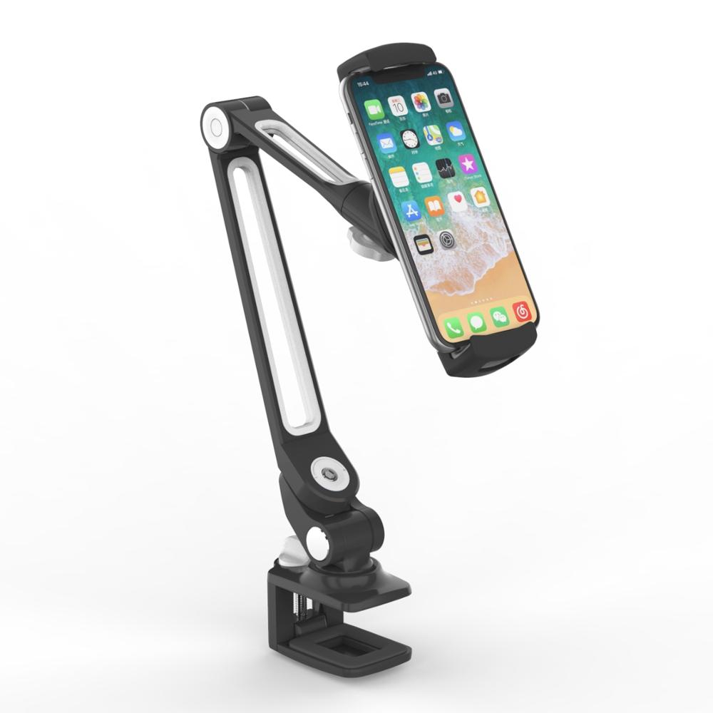 Lazy кронштейн алюминиевый регулируемый длинный держатель для телефона Подставка для планшета Настольный держатель для планшета