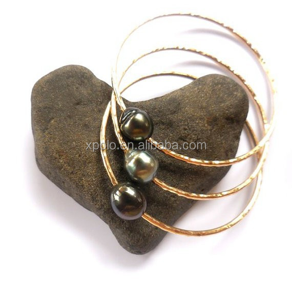 Fio da moda mais recente pérola pulseira set atacado com banhado a ouro