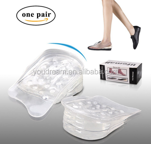 5-ти слойной силиконовые пятки вставки увеличение выше высота подъема Мужская и женская обувь стельки