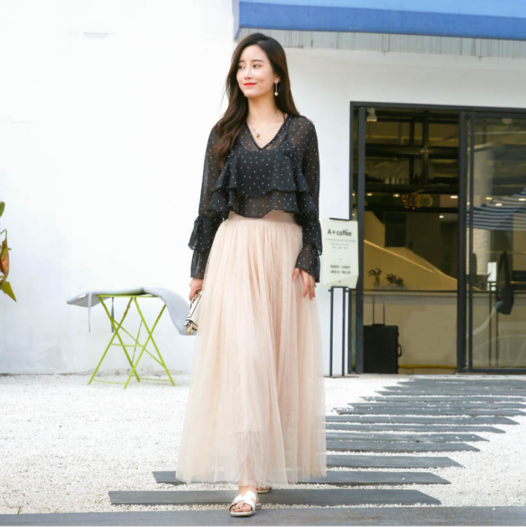 Attractive style women skirt comfortable three-layer tulle skirt half-length skirt