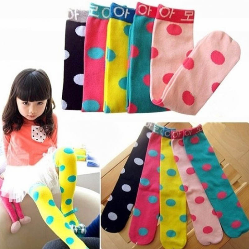 Корейские персонализированные чулки в горошек ярких цветов для маленьких девочек