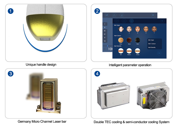 KES Beijing diode laser hair removal cooling system alexandrite lazer hair removal machine med 808