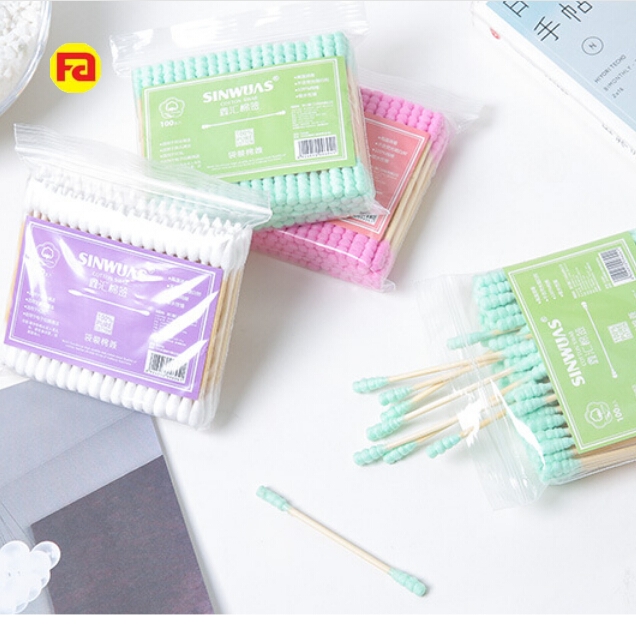 Модные деревянный бамбук составляют ватные тампон