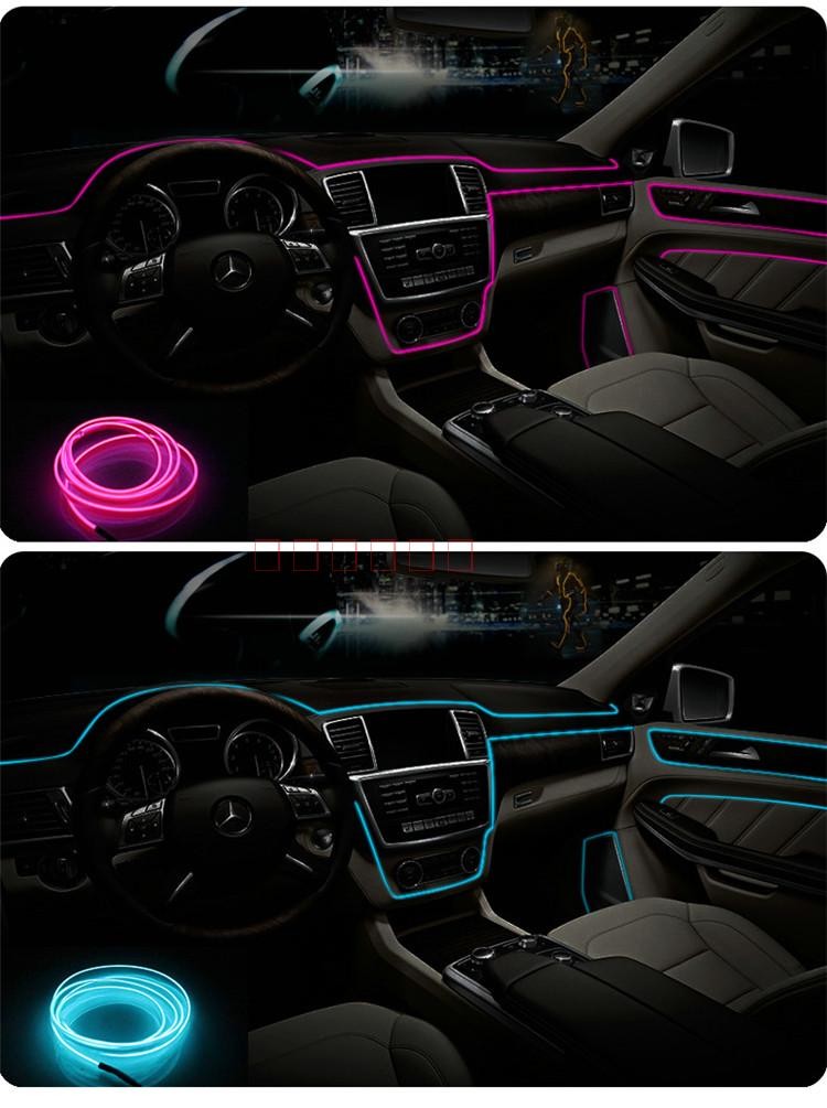 Hot USB Cigarette 1M-2M-3M-5M 24V / 12V Led Strip Light Car Design Lighting Interior Accessories Ambient Light Decorative Lamp