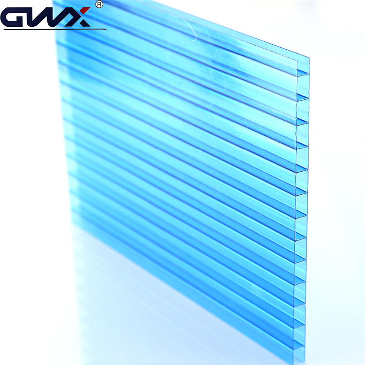 colored easy clean polycarbonate hollow pc double layer sheet for sunroom