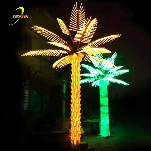 Colorful attractive LED palm tree light garden decoration lighting