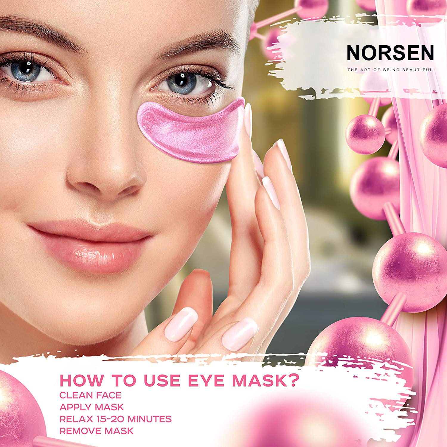 OEM Skin Care Anti-aging Hyaluronic Acid 24K Rose Gold Eye Mask