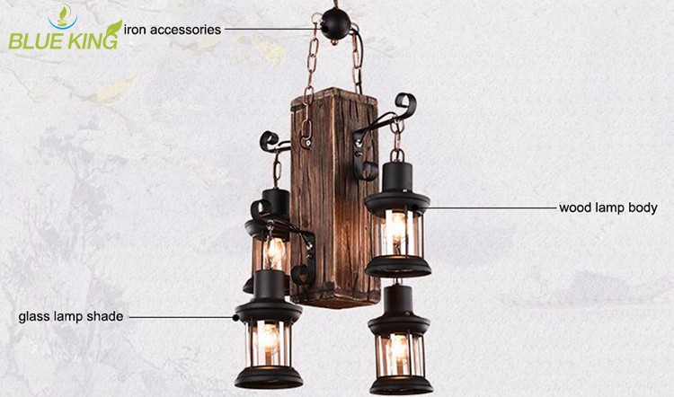 LOFT Vintage Cloak Cafe bar dinning room wholesale antique brass copper chandelier