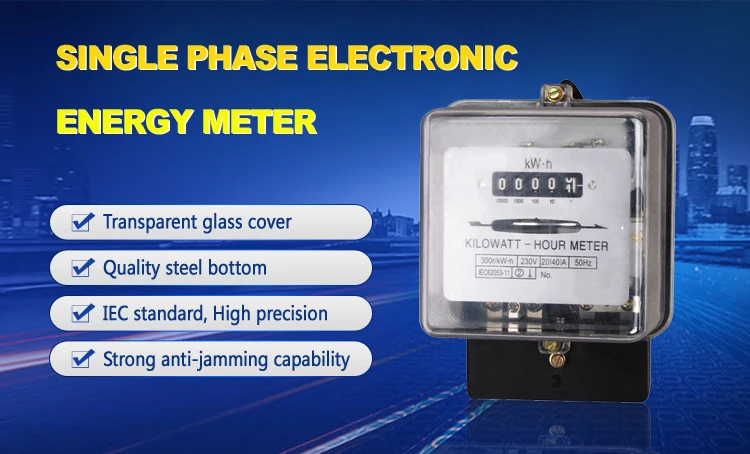 Single phase counter electric kilowatt energy meter