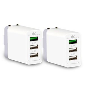 Schitec free shipping 3 port usb QC3.0 +2.4A 30W portable quick charging speed wall charger adapter