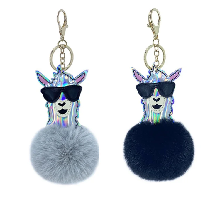 Оригинальный Забавный брелок для ключей Новинка 2019 Лидер продаж брелок с помпоном из кроличьего меха с шариком