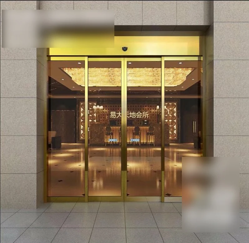 Tự động thép an ninh cửa cho duy nhất trượt mở, nội thất kim loại cửa tự động đôi trượt Caesar cửa tự động hóa với khóa