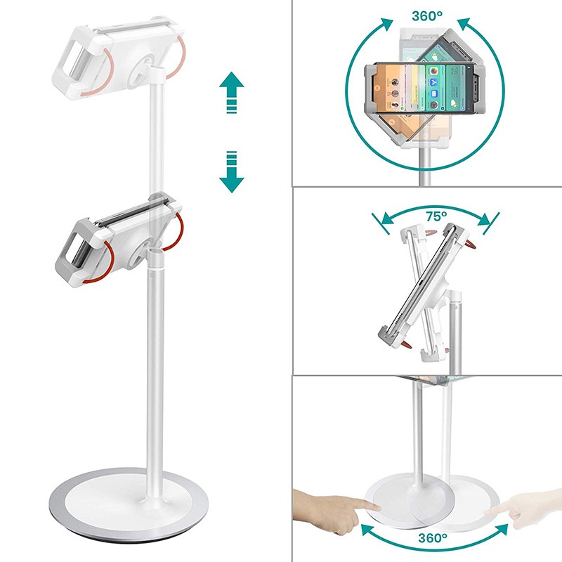 Adjustable Cell Phone Stand Desk Phone Holder Compatible with All 4-8'' Phones Office Accessories All Android Smartphone - Black