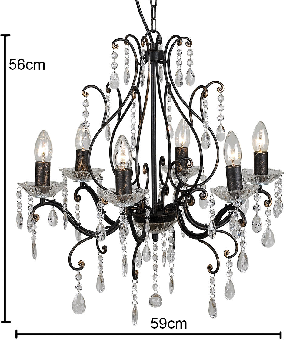 Chandeliers crystal 6 arms candle decorative pendant light