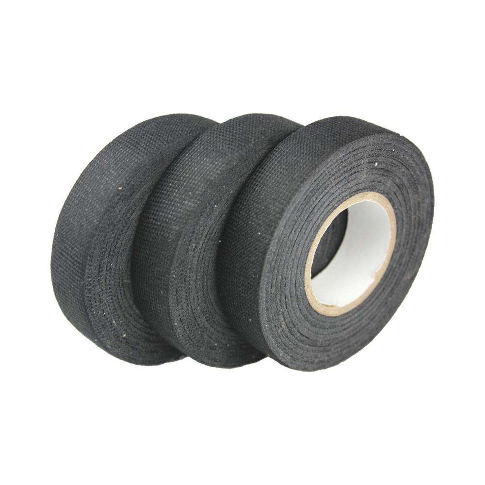 19 mm x 15 m tesa Pet Cinta Adhesiva de Tela no Tejida Color: Negro para mazos de Cables dom/ésticos o automotrices