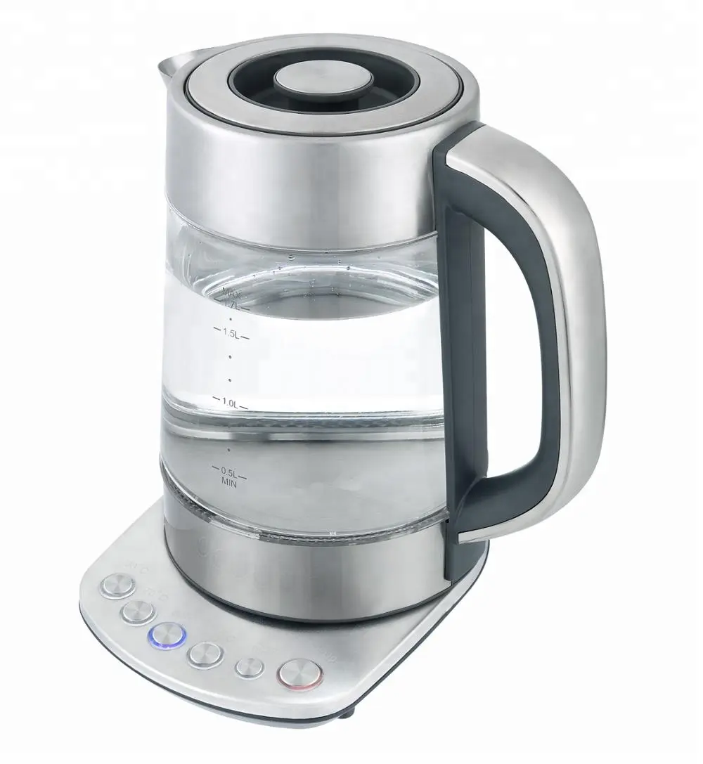 1.7L Portable Variable Temperature control keep warm function Glass Tea Electric Kettle